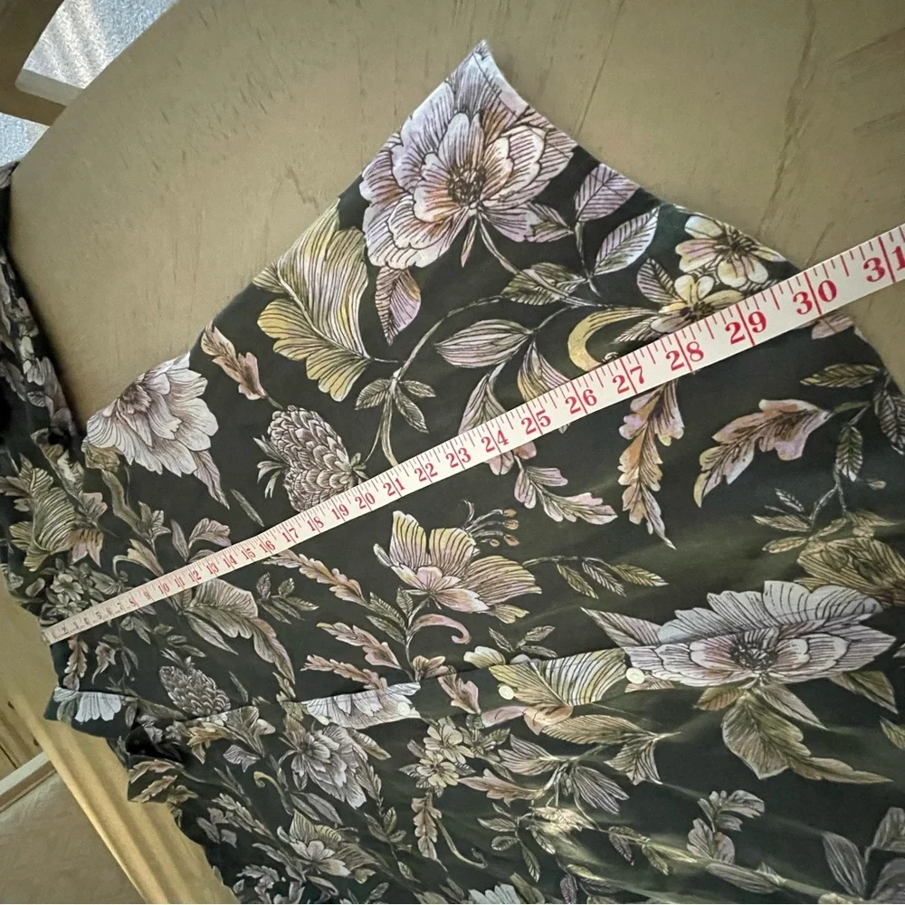 Lauren Ralph Lauren Linen Floral Blouse Olive Button Down Cottagecore XL - Picture 10 of 10